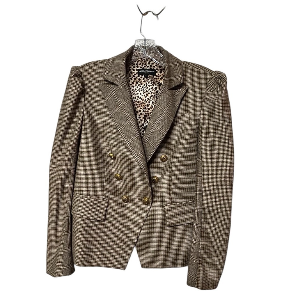 Generation Love Peyton Combo Double Breasted wool blend Blazer - Picture 6 of 15